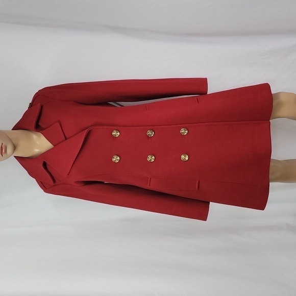 𝅺LIZ Claiborne  Women's Red Double Breasted Coat - Picture 1 of 15